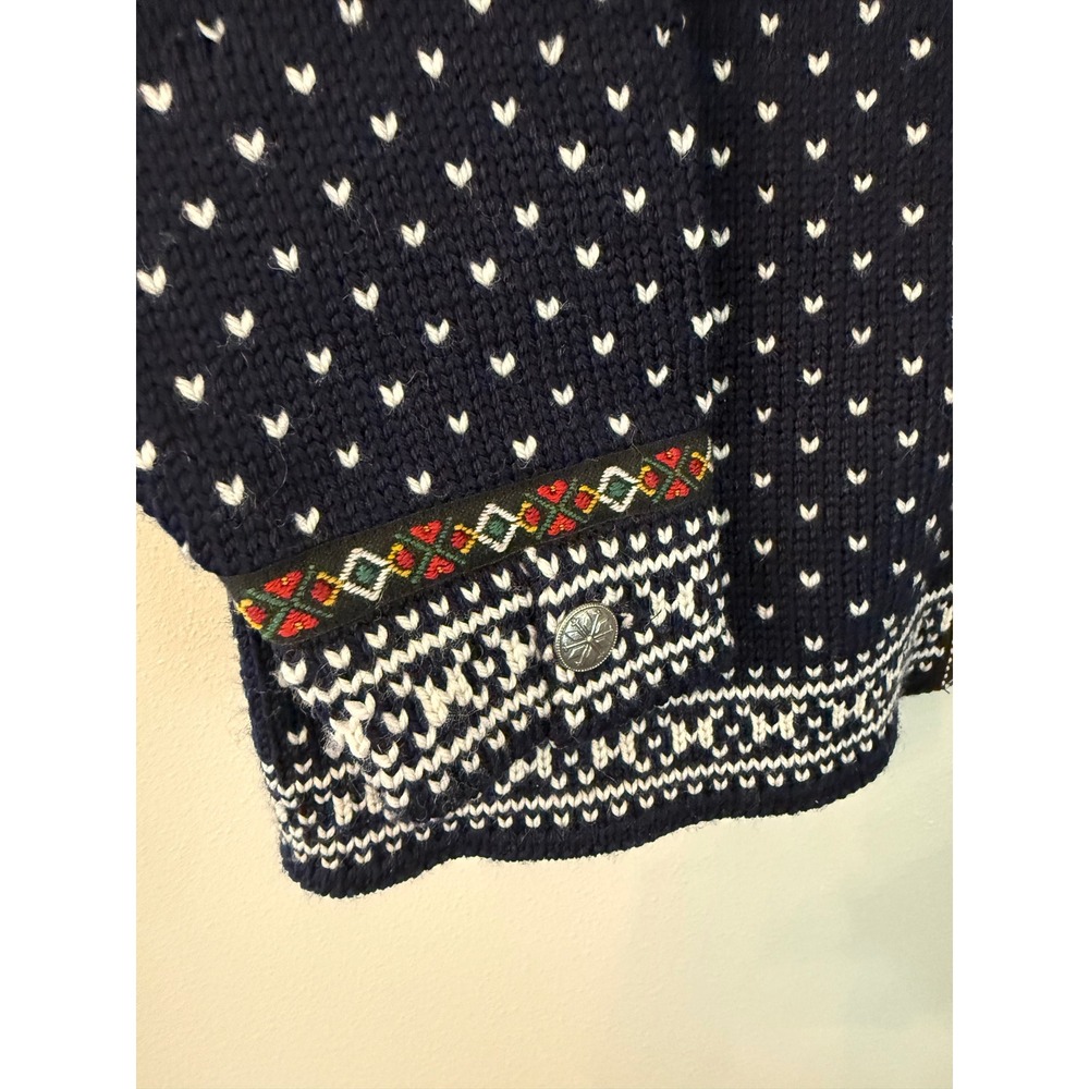 Dale of Norway Pure Wool Nordic Fair Isle Cardigan Sweater 12 M Vintage - Picture 6 of 8